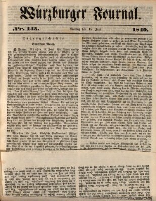 Würzburger Journal Montag 18. Juni 1849