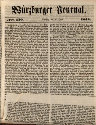 Würzburger Journal Samstag 23. Juni 1849