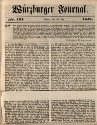 Würzburger Journal Montag 25. Juni 1849