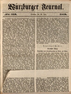 Würzburger Journal Dienstag 26. Juni 1849