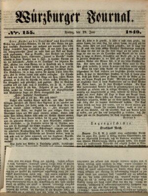 Würzburger Journal Freitag 29. Juni 1849