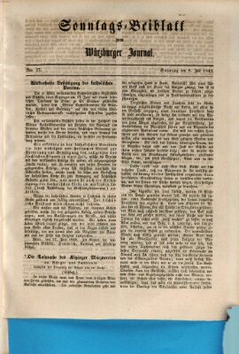 Würzburger Journal Sonntag 8. Juli 1849