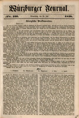 Würzburger Journal Donnerstag 12. Juli 1849