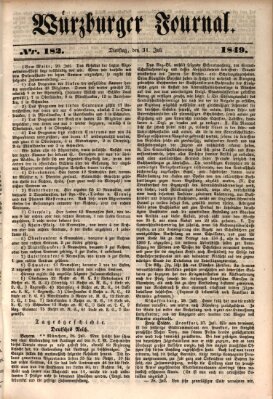 Würzburger Journal Dienstag 31. Juli 1849