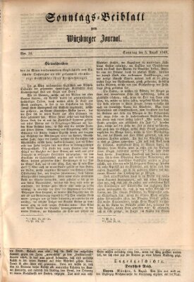 Würzburger Journal Sonntag 5. August 1849