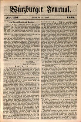 Würzburger Journal Freitag 10. August 1849