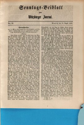 Würzburger Journal Sonntag 19. August 1849