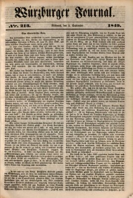 Würzburger Journal Mittwoch 5. September 1849