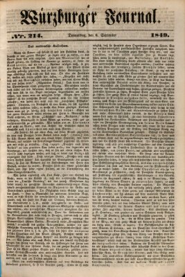 Würzburger Journal Donnerstag 6. September 1849