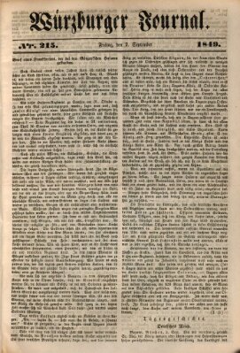 Würzburger Journal Freitag 7. September 1849