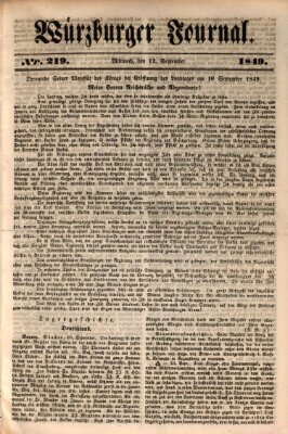 Würzburger Journal Mittwoch 12. September 1849