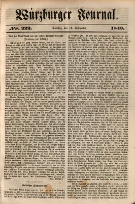 Würzburger Journal Samstag 15. September 1849