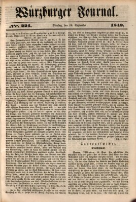 Würzburger Journal Dienstag 18. September 1849