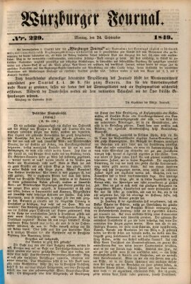 Würzburger Journal Montag 24. September 1849