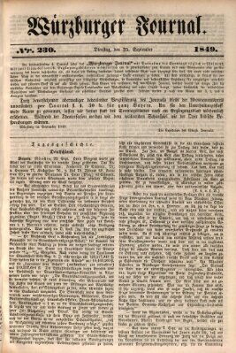 Würzburger Journal Dienstag 25. September 1849