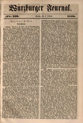 Würzburger Journal Freitag 5. Oktober 1849