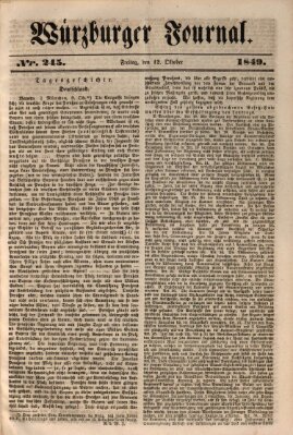 Würzburger Journal Freitag 12. Oktober 1849