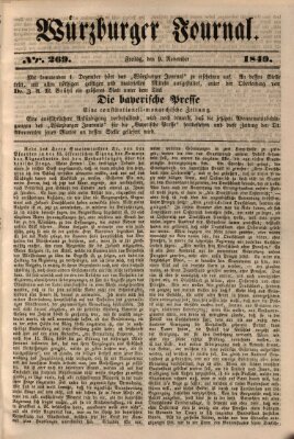 Würzburger Journal Freitag 9. November 1849