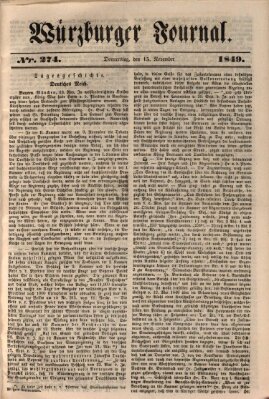 Würzburger Journal Donnerstag 15. November 1849