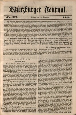 Würzburger Journal Freitag 16. November 1849