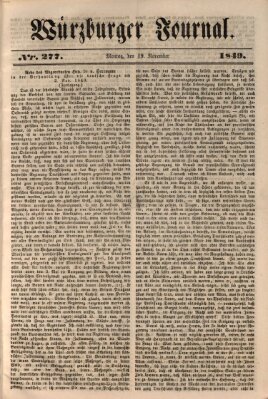 Würzburger Journal Montag 19. November 1849