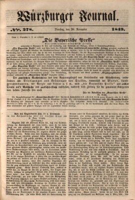 Würzburger Journal Dienstag 20. November 1849