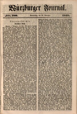 Würzburger Journal Donnerstag 22. November 1849