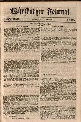 Würzburger Journal Samstag 24. November 1849