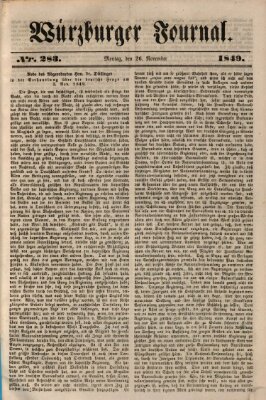 Würzburger Journal Montag 26. November 1849