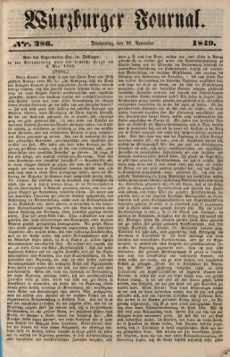 Würzburger Journal Donnerstag 29. November 1849