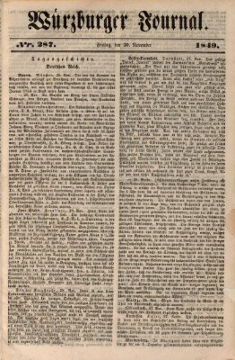 Würzburger Journal Freitag 30. November 1849