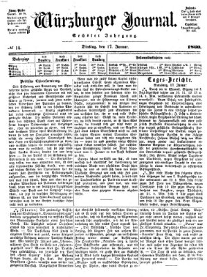 Würzburger Journal Dienstag 17. Januar 1860