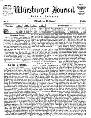 Würzburger Journal Mittwoch 25. Januar 1860