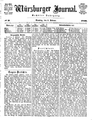 Würzburger Journal Samstag 4. Februar 1860