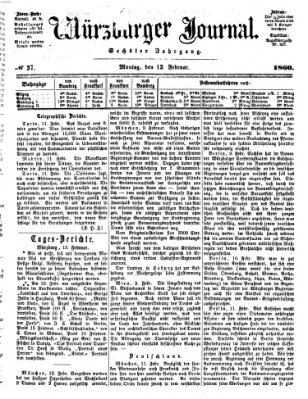 Würzburger Journal Montag 13. Februar 1860