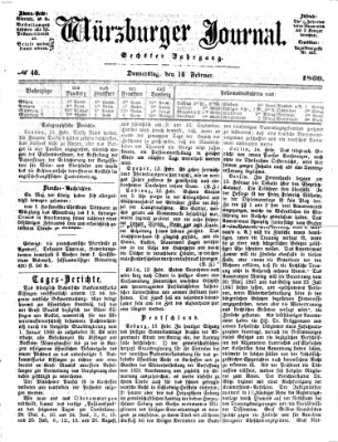 Würzburger Journal Donnerstag 16. Februar 1860