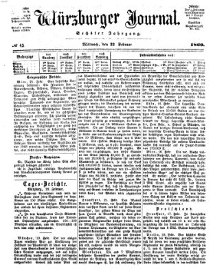 Würzburger Journal Mittwoch 22. Februar 1860