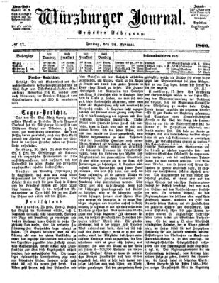 Würzburger Journal Freitag 24. Februar 1860