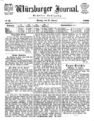 Würzburger Journal Montag 27. Februar 1860