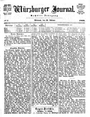 Würzburger Journal Mittwoch 29. Februar 1860