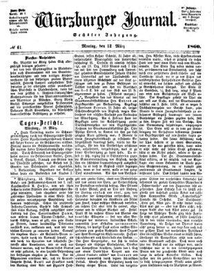 Würzburger Journal Montag 12. März 1860