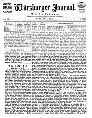 Würzburger Journal Dienstag 3. April 1860