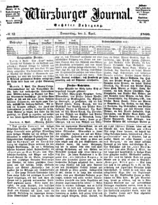 Würzburger Journal Donnerstag 5. April 1860