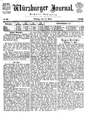 Würzburger Journal Dienstag 17. April 1860