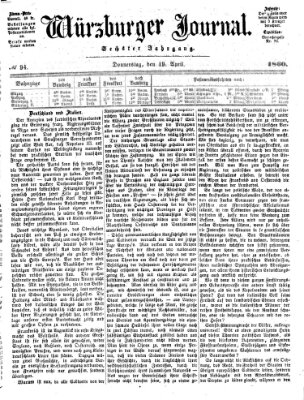 Würzburger Journal Donnerstag 19. April 1860