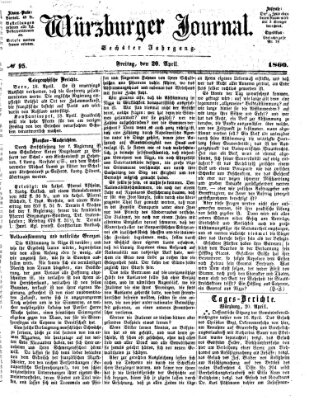 Würzburger Journal Freitag 20. April 1860