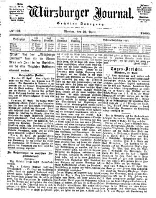 Würzburger Journal Montag 30. April 1860