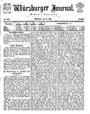 Würzburger Journal Mittwoch 2. Mai 1860