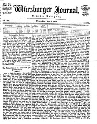 Würzburger Journal Donnerstag 3. Mai 1860