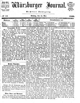 Würzburger Journal Dienstag 15. Mai 1860